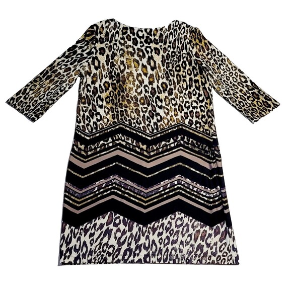 AA Studio Women’s Size M Petite Leopard Print Stretch Dress 3/4 Sleeves - Picture 2 of 7